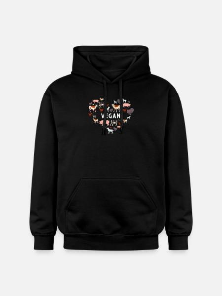 Vegetarier/Vegan Geschenk - Gildan Unisex Softstyle® Midweight Hoodie - Schwarz