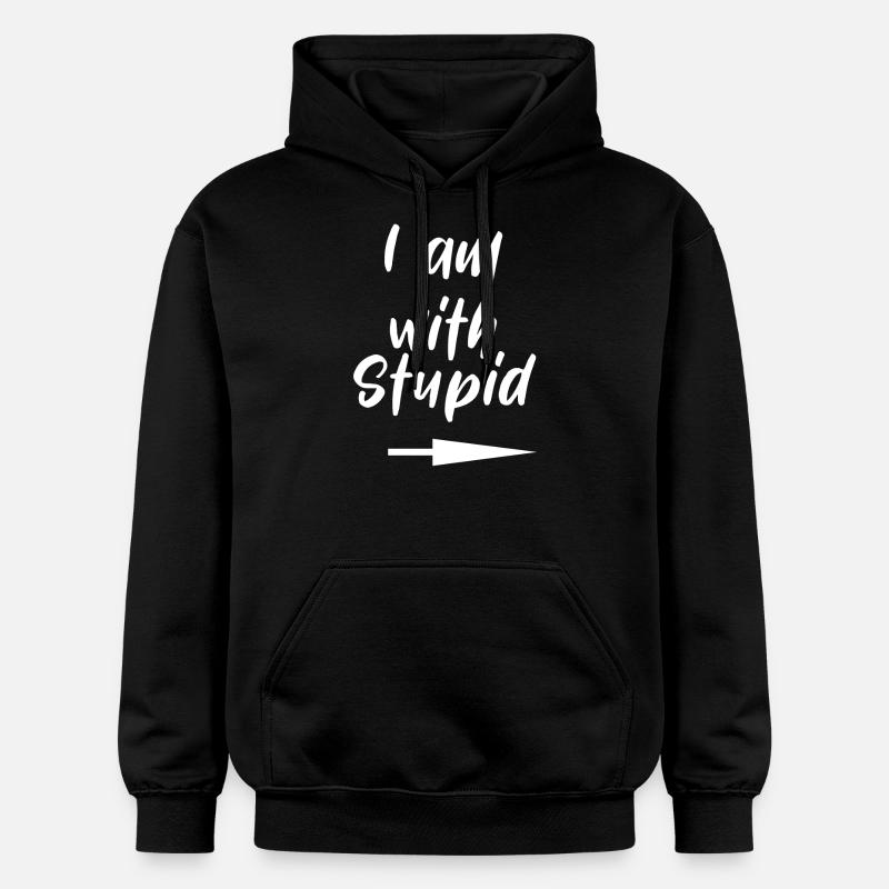 Je suis stupide, idiote, drôle - Sweat à capuche Softstyle® Gildan Unisexe - noir