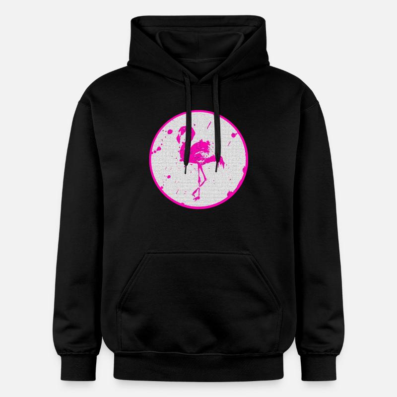 Flamant rose - Sweat à capuche Softstyle® Gildan Unisexe - noir