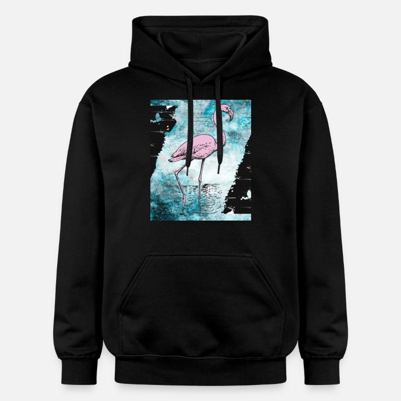 Flamant rose - Sweat à capuche Softstyle® Gildan Unisexe - noir