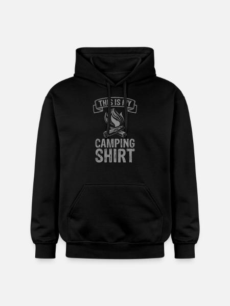 Camping Tent Caravan Campfire Gift - Gildan Unisex Softstyle® Midweight Hoodie - black
