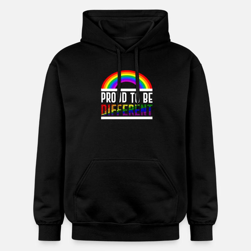 Fier d'être différent - Sweat à capuche Softstyle® Gildan Unisexe - noir