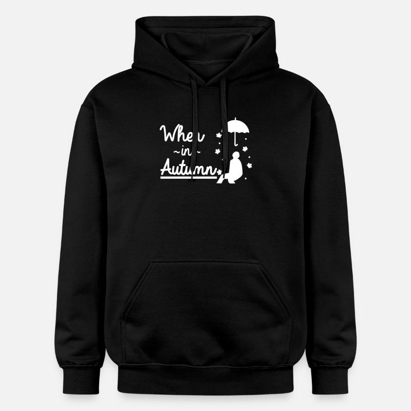 Parapluie à l'automne - Sweat à capuche Softstyle® Gildan Unisexe - noir