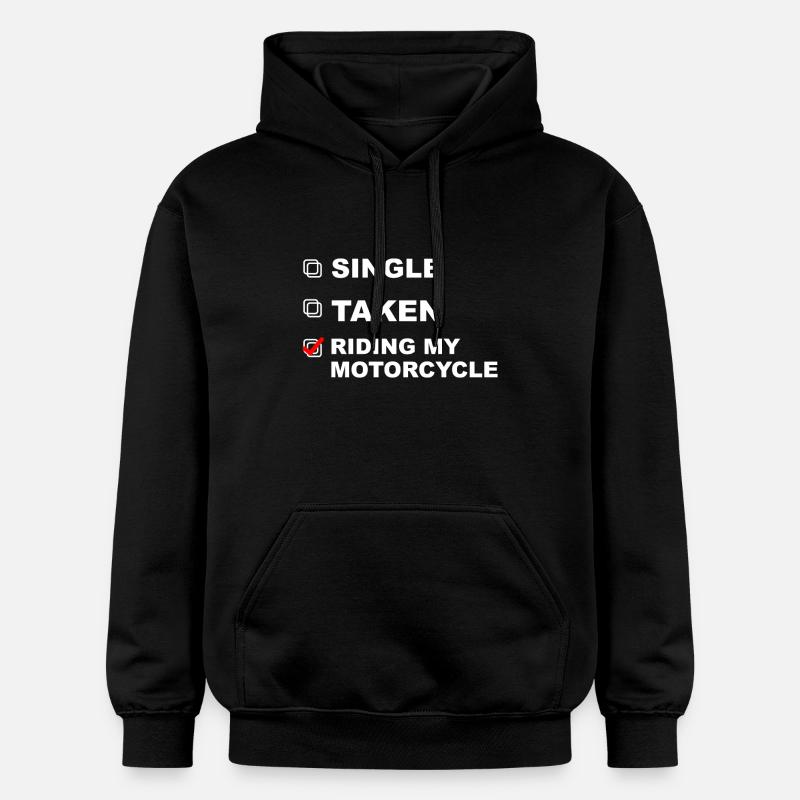 Célibataire, pardon, moto! - Cadeau - Sweat à capuche Softstyle® Gildan Unisexe - noir