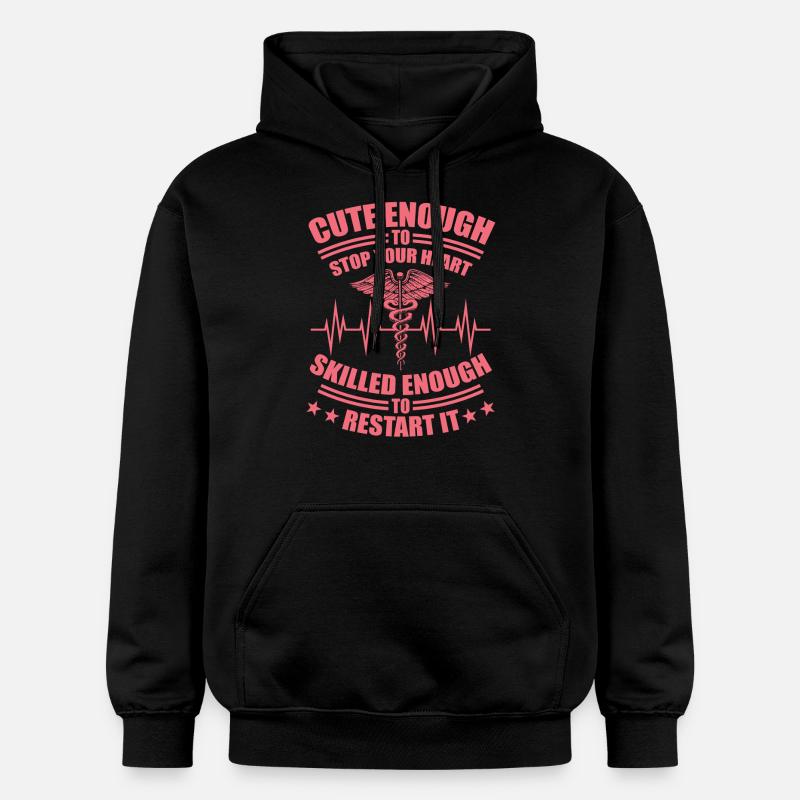 Hübsche Krankenschwester MFA Geschenk - Gildan Unisex Softstyle® Midweight Hoodie - Schwarz
