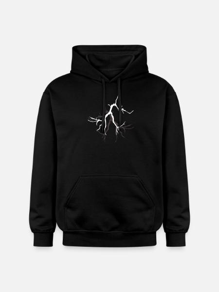 Lightning with Lightning Bolt graphics - Gildan Unisex Softstyle® Midweight Hoodie - black
