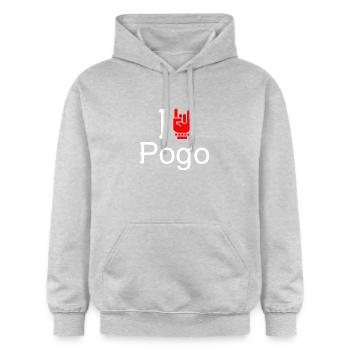 Pogo - Gildan Unisex Softstyle® Midweight Hoodie - Hellgrau meliert - Vorne - Liana (172cm) & Jaron (178cm)