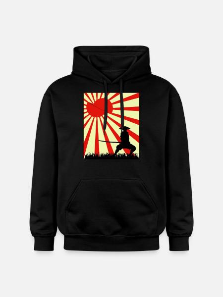 Mond Scheibe Samurai - Gildan Unisex Softstyle® Midweight Hoodie - Schwarz