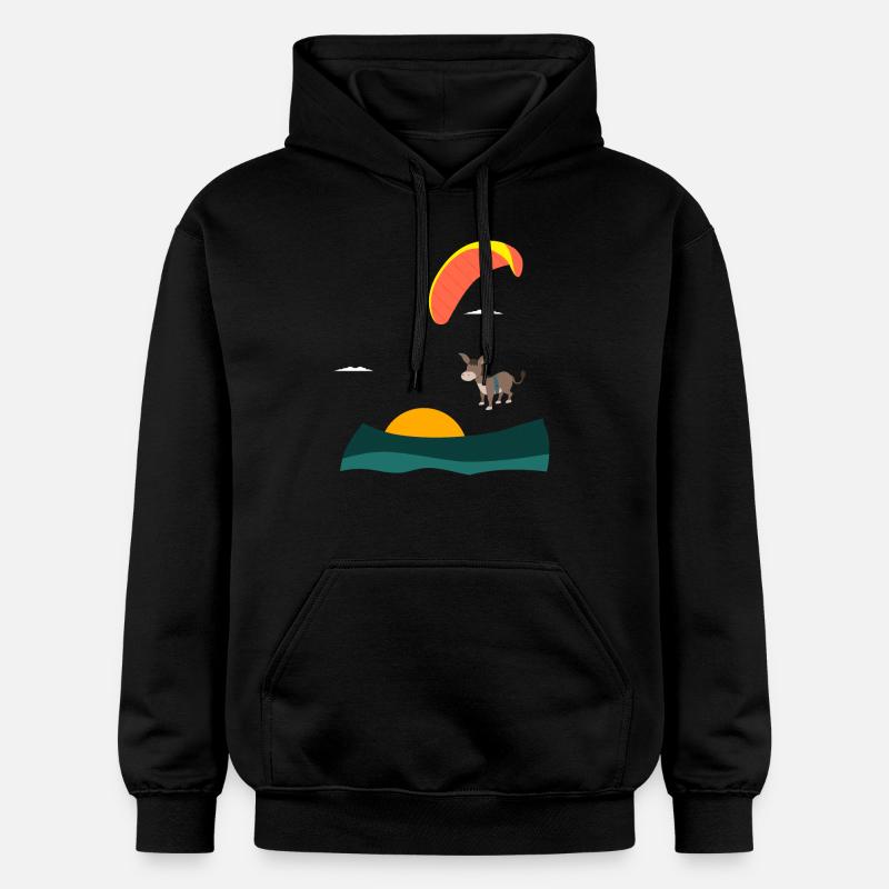 Âne mouches parapente - Sweat à capuche Softstyle® Gildan Unisexe - noir
