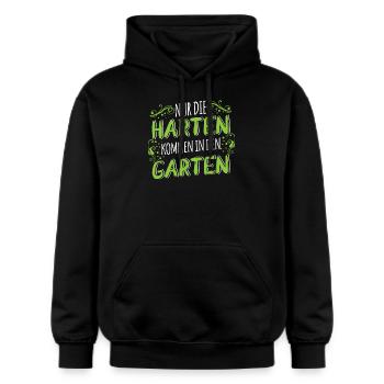 T-Shirt für Gartenbau Gärtner und Gartenbauer - Gildan Unisex Softstyle® Midweight Hoodie - Schwarz - Vorne - Marisol (170cm) & Nik (191cm)