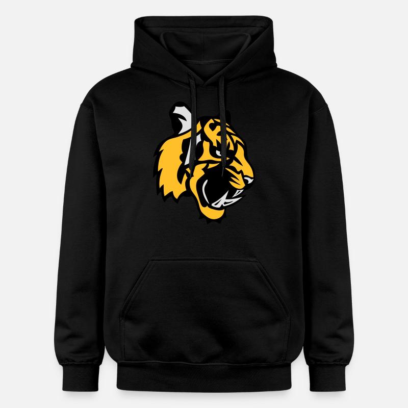 tigre face cartoon mascotte 28 - Sweat à capuche Softstyle® Gildan Unisexe - noir