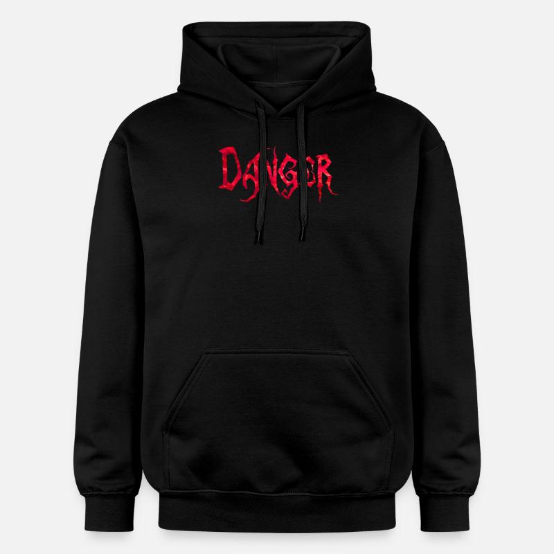 Danger rouge Polygone - Sweat à capuche Softstyle® Gildan Unisexe - noir