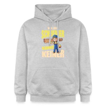 Comme le charpentier, personne ne peut - Sweat à capuche Softstyle® Gildan Unisexe - gris clair chiné - Devant - Liana (172cm) & Jaron (178cm)