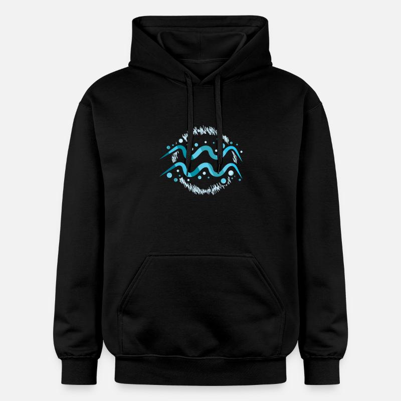 Sternzeichen Wassermann - Gildan Unisex Softstyle® Midweight Hoodie - Schwarz