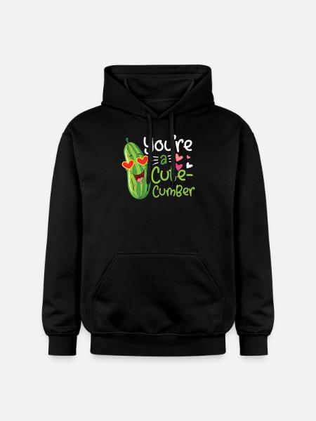 Un mignon valentine cumber disant concombre - Sweat à capuche Softstyle® Gildan Unisexe - noir
