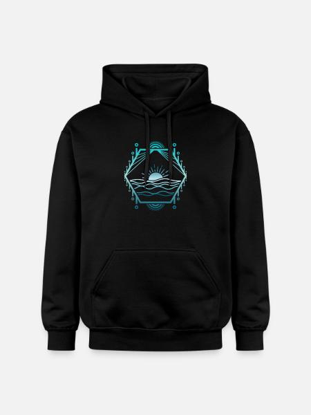 Sea lines - Gildan Unisex Softstyle® Midweight Hoodie - black