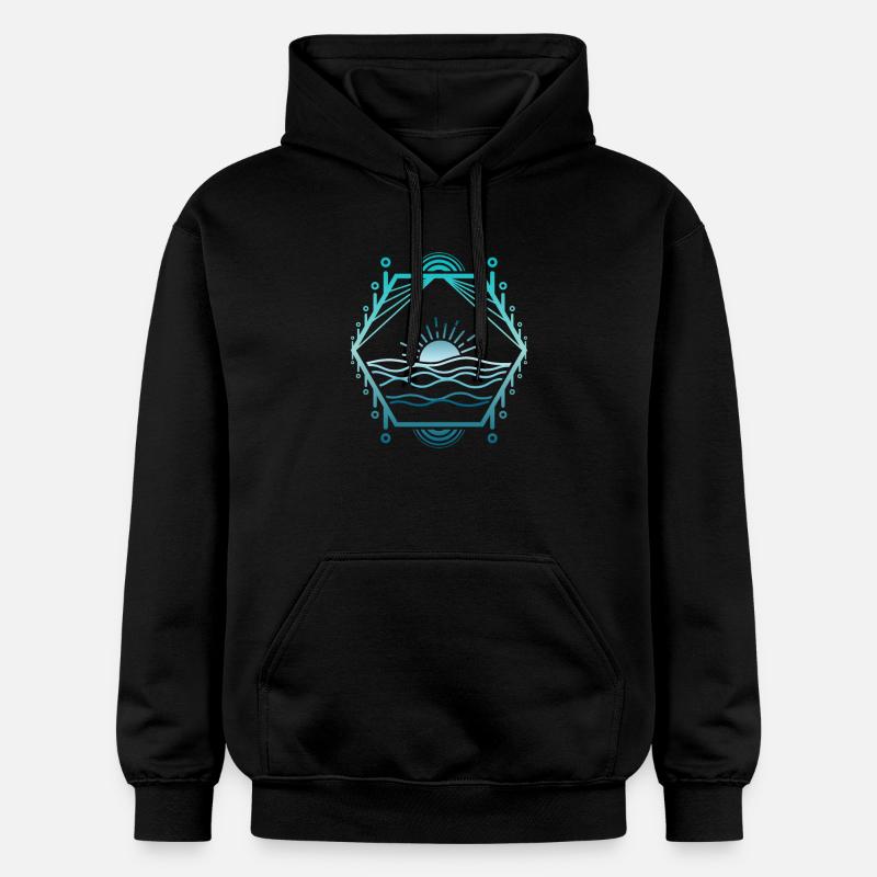 Meer linien - Gildan Unisex Softstyle® Midweight Hoodie - Schwarz