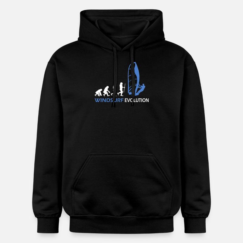Idées cadeaux Windsurfing Evolution - Sweat à capuche Softstyle® Gildan Unisexe - noir