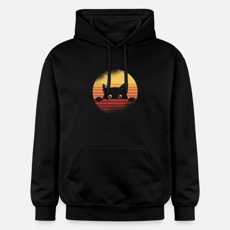 Chat noir - Sweat à capuche Softstyle® Gildan Unisexe - noir