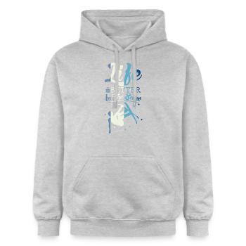 Skiing freestyle - Gildan Unisex Softstyle® Midweight Hoodie - light heather grey - Front - Liana (172cm) & Jaron (178cm)