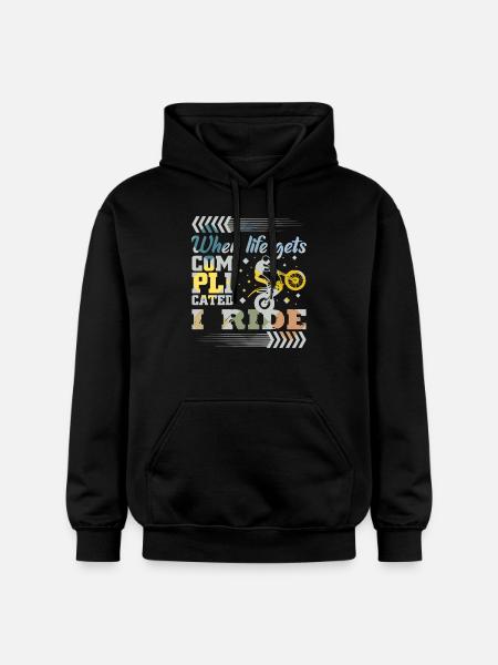 Trial bike saying - Gildan Unisex Softstyle® Midweight Hoodie - black