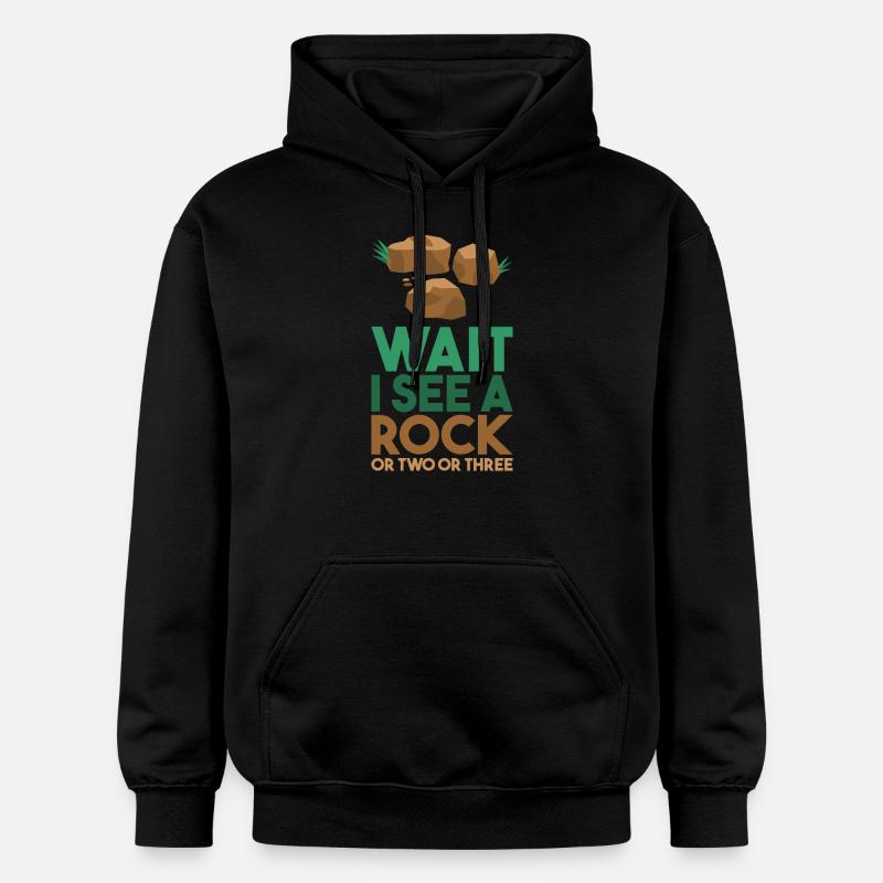 Wait I See A Rock - Sweat à capuche Softstyle® Gildan Unisexe - noir