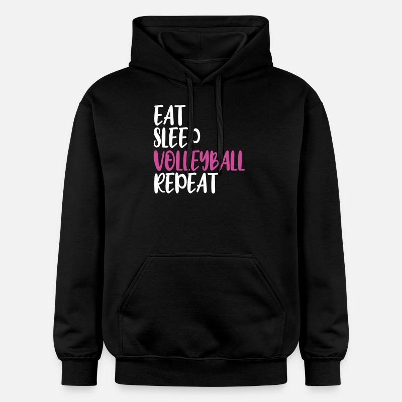 Eat Sleep Volley-ball Repeat - Sweat à capuche Softstyle® Gildan Unisexe - noir