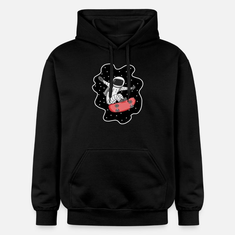 Skateboarder spatial astronaute - Sweat à capuche Softstyle® Gildan Unisexe - noir