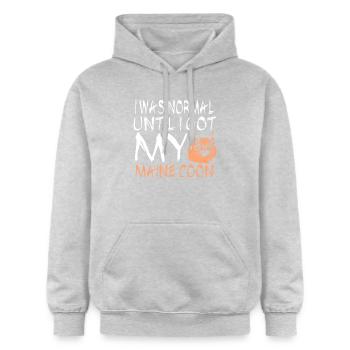 Maine coon - Gildan Unisex Softstyle® Midweight Hoodie - Hellgrau meliert - Vorne - Liana (172cm) & Jaron (178cm)