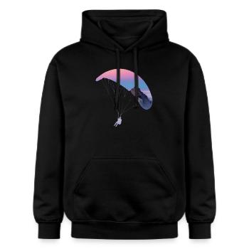 Gleitschirmfliegen - Gildan Unisex Softstyle® Midweight Hoodie - Schwarz - Vorne - Marisol (170cm) & Nik (191cm)