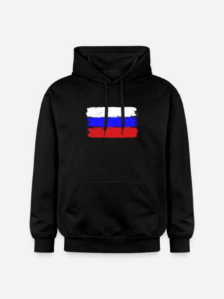 Russia Flag - Gildan Unisex Softstyle® Midweight Hoodie - black