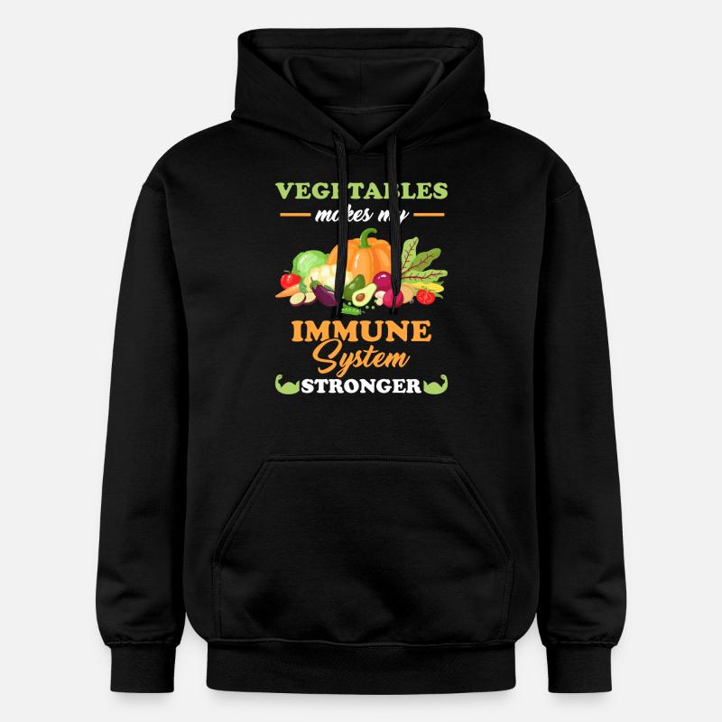 Alimentation saine Sentence Légumes - Sweat à capuche Softstyle® Gildan Unisexe - noir