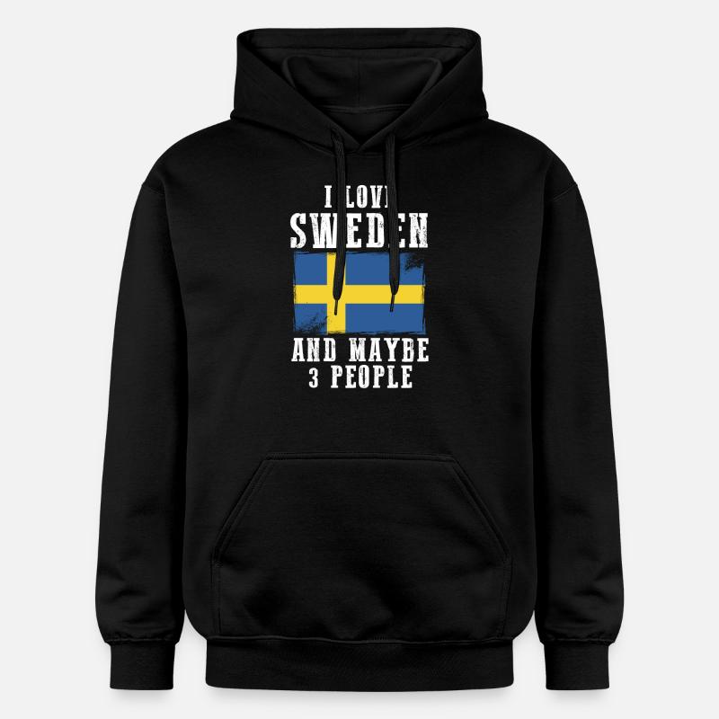 Suède drapeau cadeau suède - Sweat à capuche Softstyle® Gildan Unisexe - noir