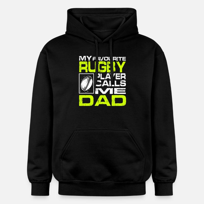Rugby Papa - Sweat à capuche Softstyle® Gildan Unisexe - noir