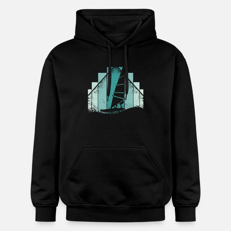 Windsurfing Retro - Sweat à capuche Softstyle® Gildan Unisexe - noir