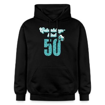 50. Geburtstag 50 Jahre 50er Geburtstagskind - Gildan Unisex Softstyle® Midweight Hoodie - Schwarz - Vorne - Marisol (170cm) & Nik (191cm)