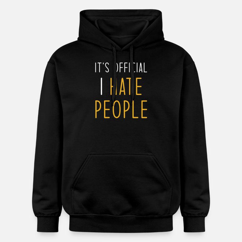 Je déteste les gens - Sweat à capuche Softstyle® Gildan Unisexe - noir