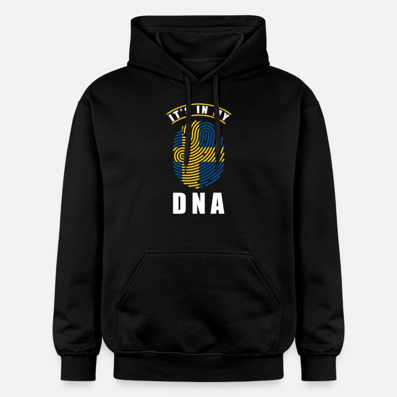 Suède ADN drapeau suédois - Sweat à capuche Softstyle® Gildan Unisexe - noir