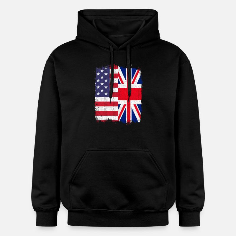 ROYAUME-UNI ÉTATS-UNIS Drapeau - Sweat à capuche Softstyle® Gildan Unisexe - noir