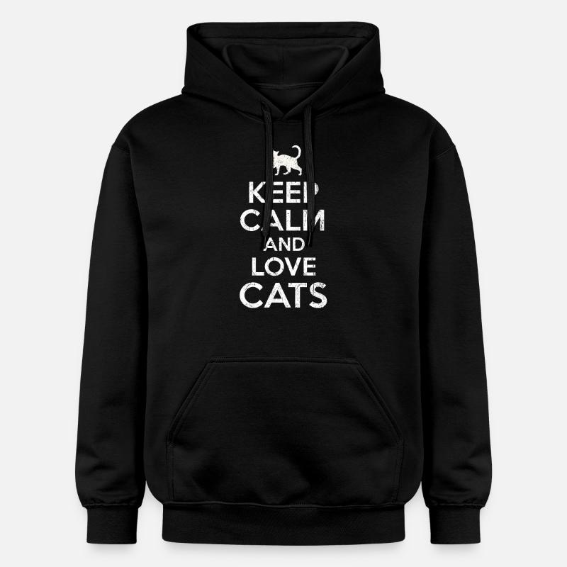 Keep calm chat - Sweat à capuche Softstyle® Gildan Unisexe - noir