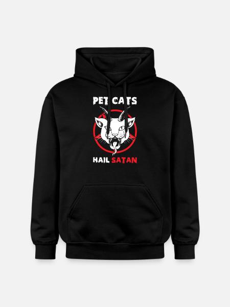 Pet Cats Hail Satan - Gildan Unisex Softstyle® Midweight Hoodie - black