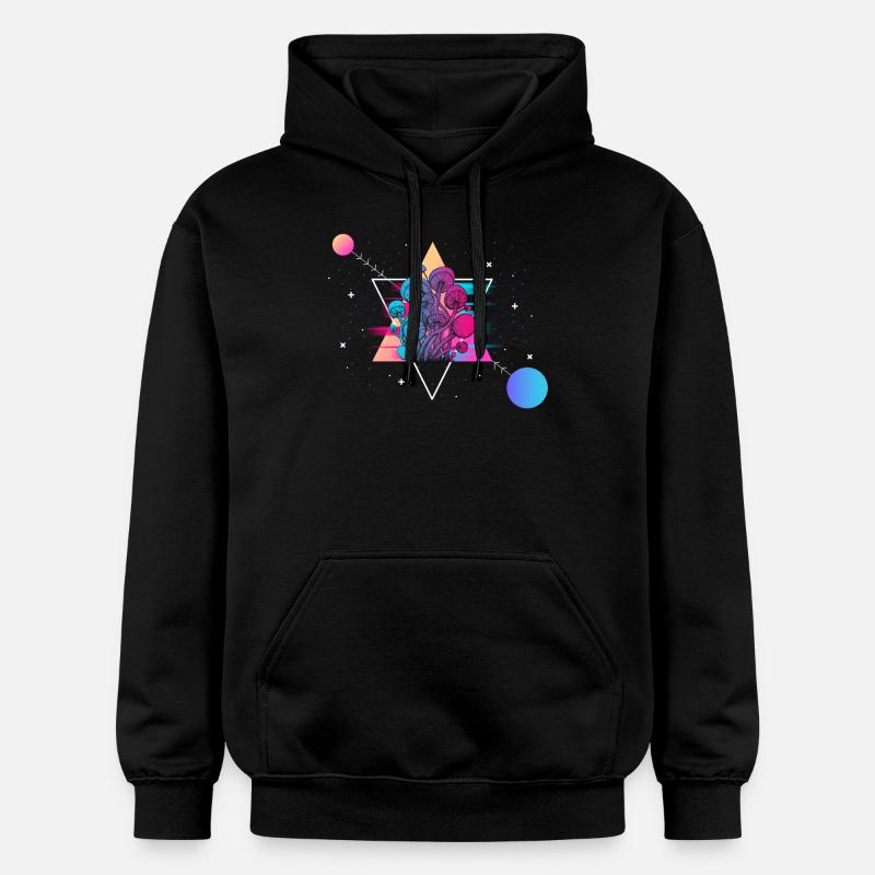 Champignon Vaporwave - Sweat à capuche Softstyle® Gildan Unisexe - noir