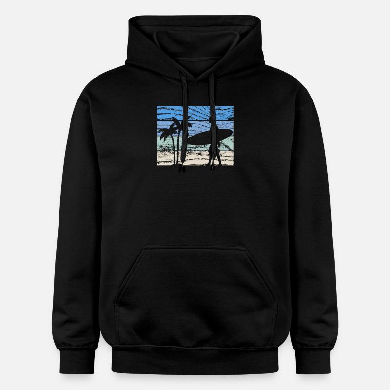 Surfeur surfeur - Sweat à capuche Softstyle® Gildan Unisexe - noir