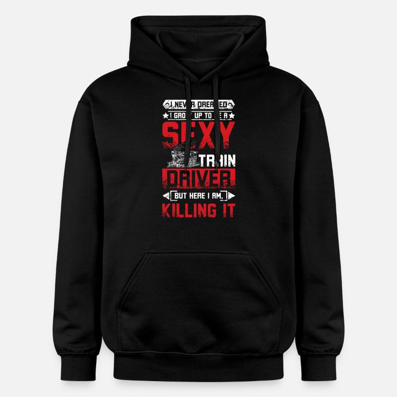 Chauffeur de train sexy - Sweat à capuche Softstyle® Gildan Unisexe - noir