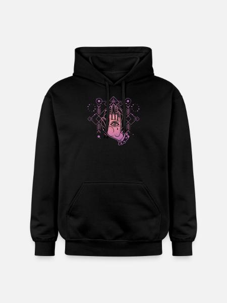 Hand Tarot sacred geometry - Gildan Unisex Softstyle® Midweight Hoodie - black