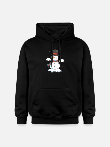 Paris Snowman - Gildan Unisex Softstyle® Midweight Hoodie - black