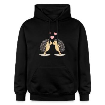 Süße küssende Igel - Gildan Unisex Softstyle® Midweight Hoodie - Schwarz - Vorne - Marisol (170cm) & Nik (191cm)
