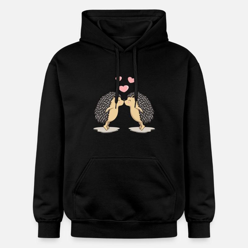 Doux baisers de hérissons - Sweat à capuche Softstyle® Gildan Unisexe - noir