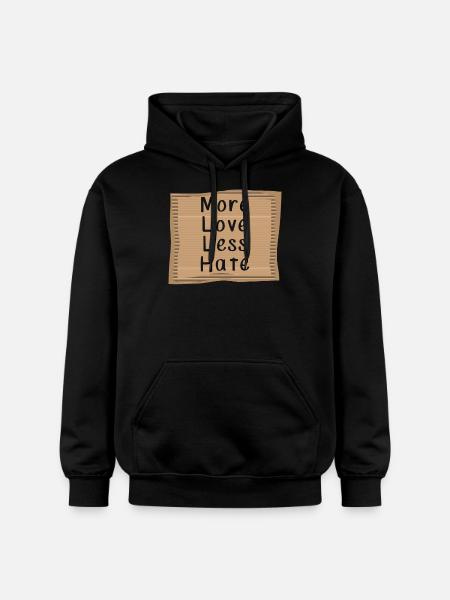 More Love Less Hate - Gildan Unisex Softstyle® Midweight Hoodie - black