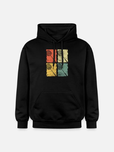 Badminton Racket Badminton Retro - Gildan Unisex Softstyle® Midweight Hoodie - black